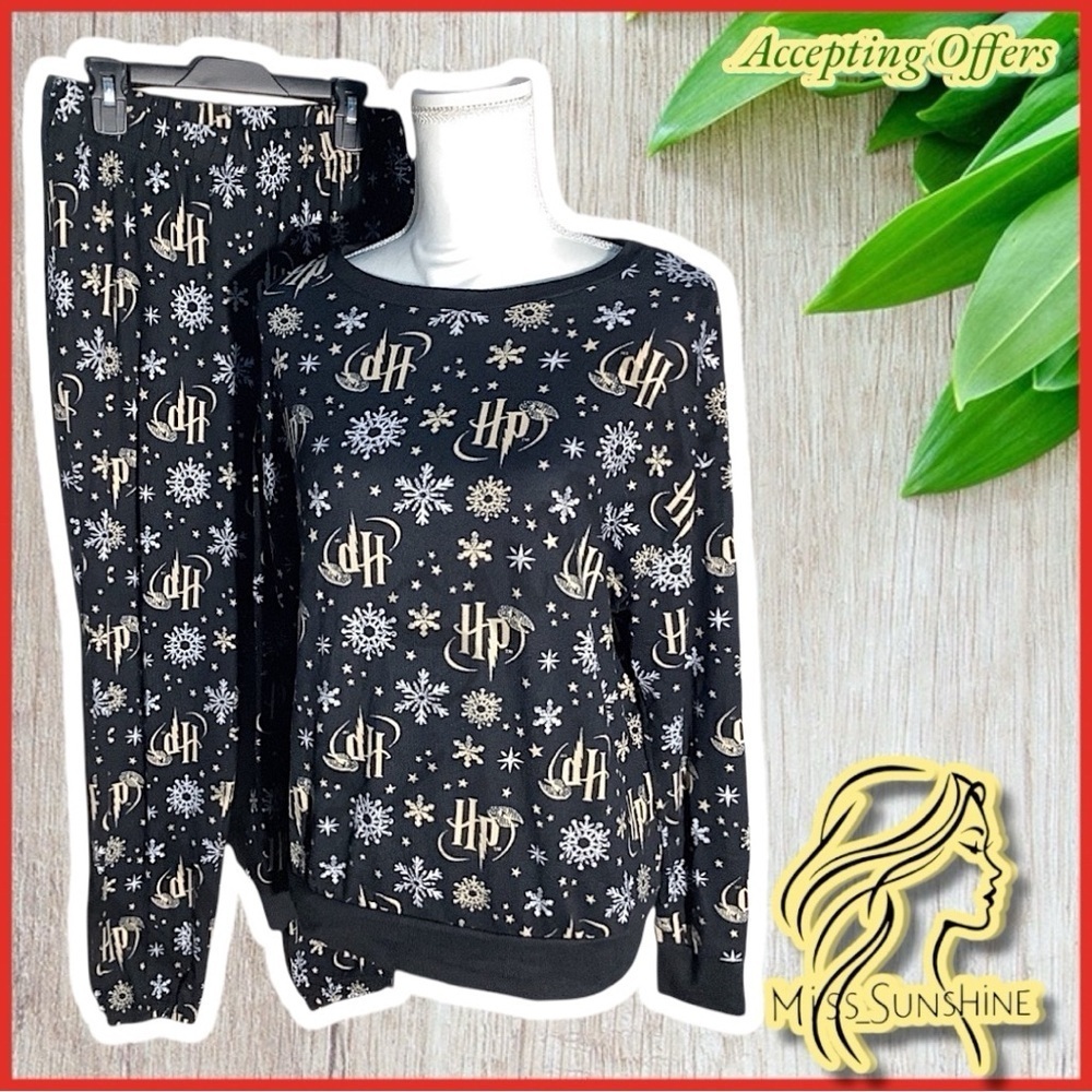 Wizardly World HARRY POTTER - Sz S - lounge chill vibe cozy 2pc sleepwear